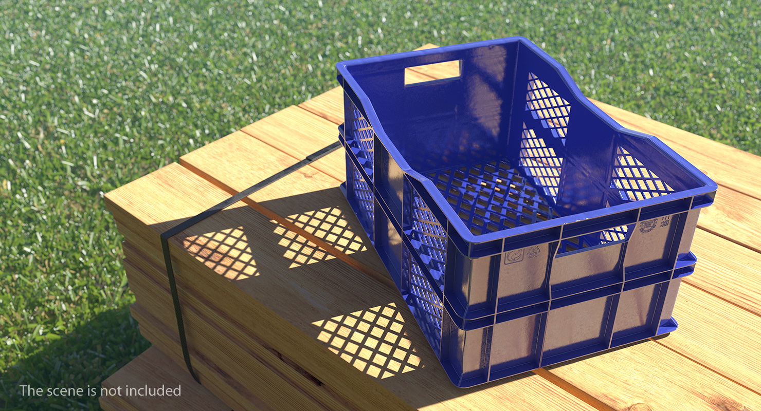 3D model Vegetable Square Plastic Crate