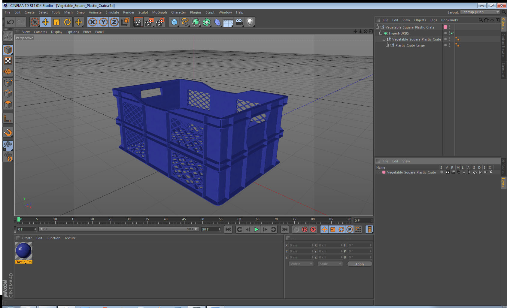 3D model Vegetable Square Plastic Crate