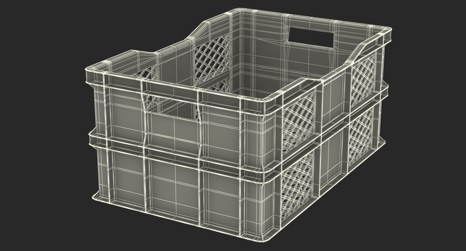 3D model Vegetable Square Plastic Crate