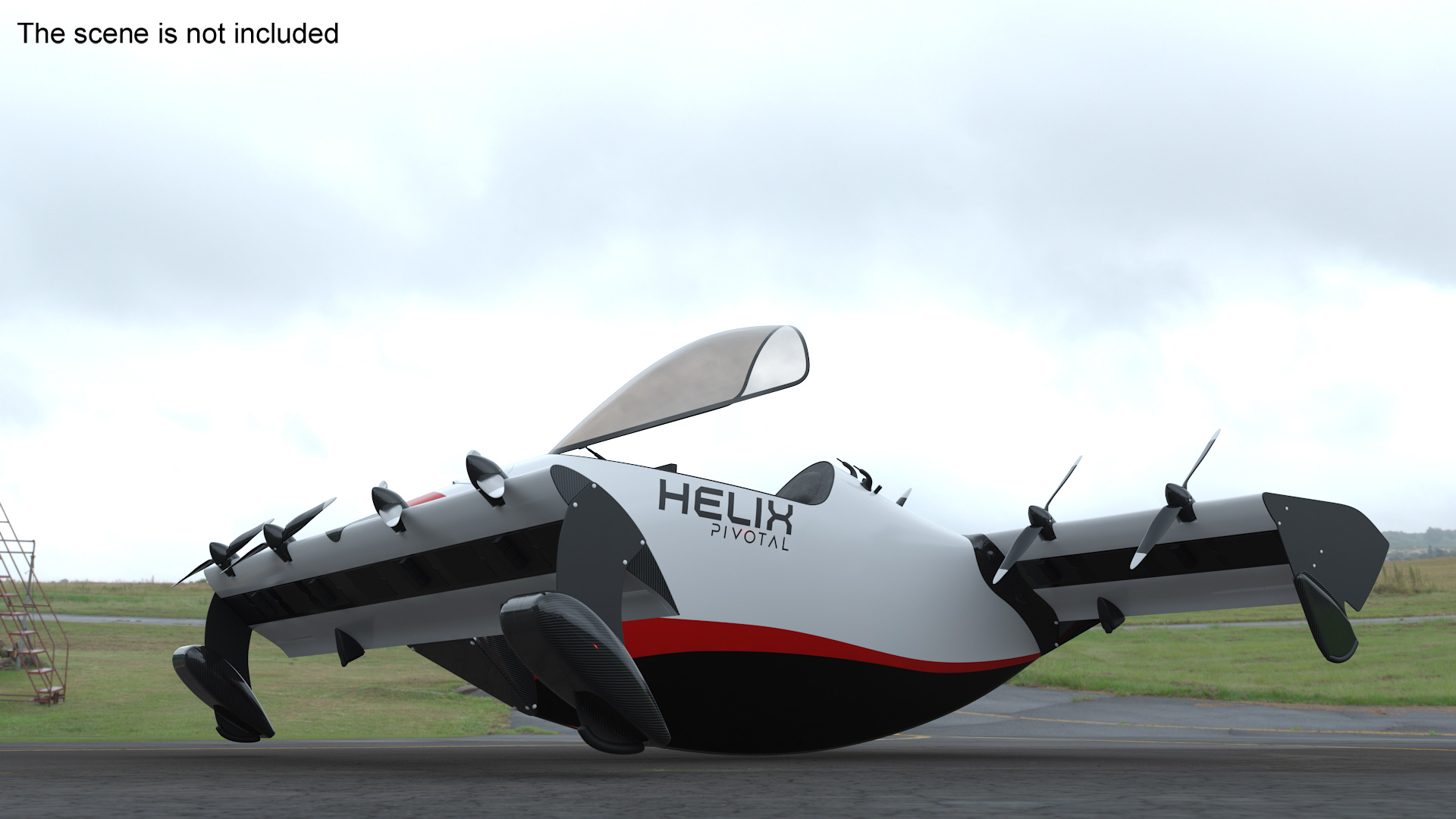 3D Helix Pivotal Electric VTOL Aircraft Rigged model
