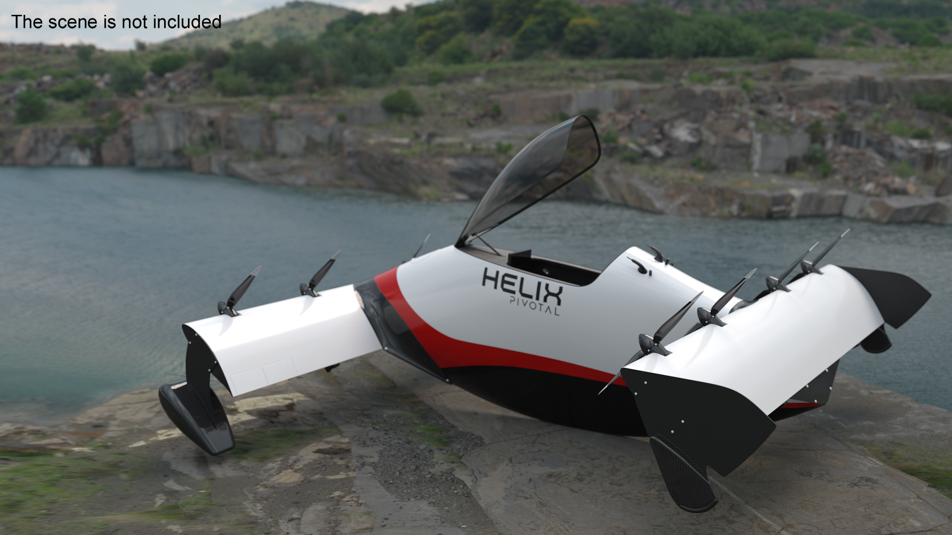 3D Helix Pivotal Electric VTOL Aircraft Rigged model