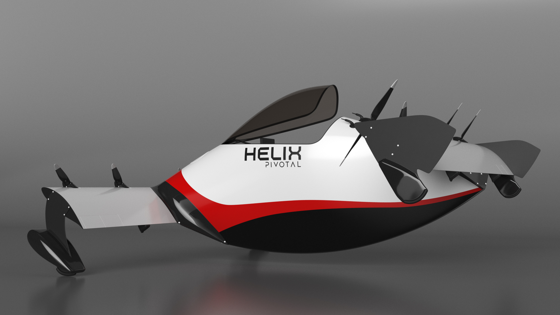 3D Helix Pivotal Electric VTOL Aircraft Rigged model