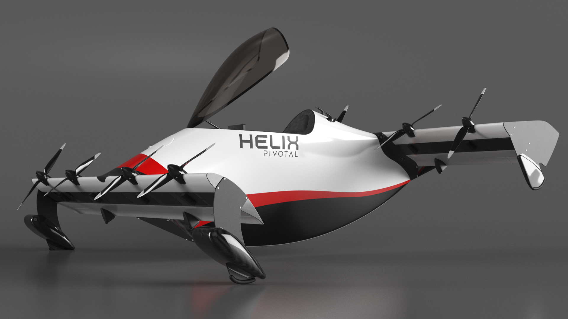 3D Helix Pivotal Electric VTOL Aircraft Rigged model