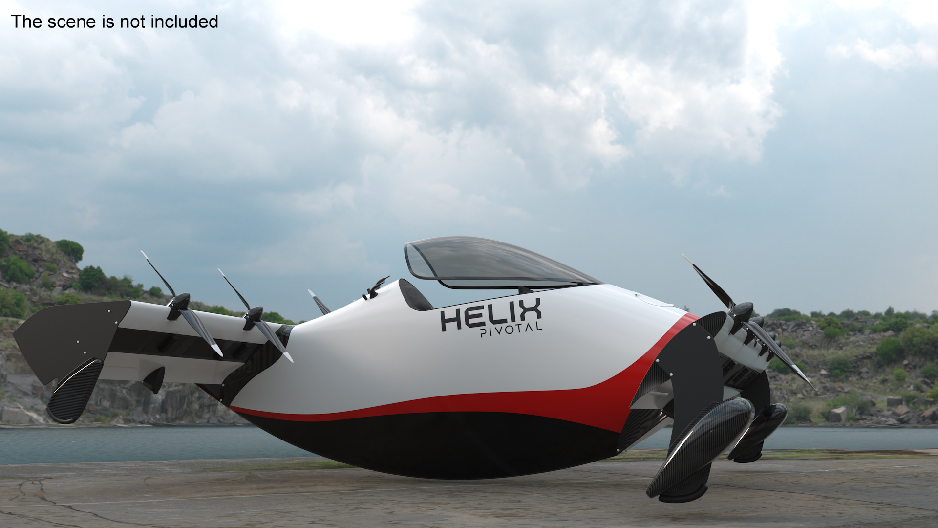 3D Helix Pivotal Electric VTOL Aircraft Rigged model