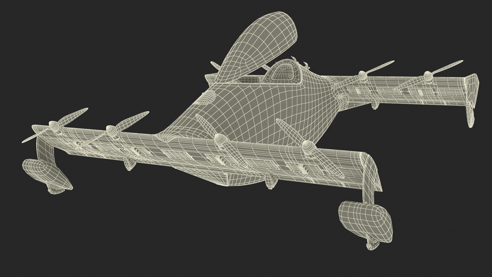 3D Helix Pivotal Electric VTOL Aircraft Rigged model