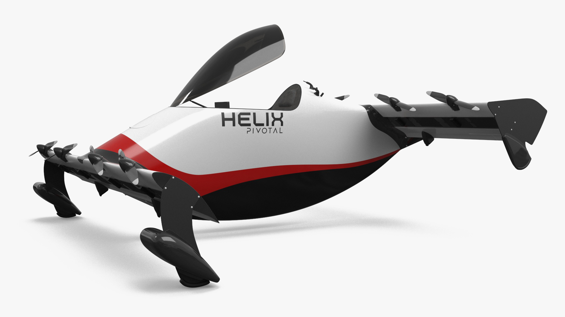 3D Helix Pivotal Electric VTOL Aircraft Rigged model