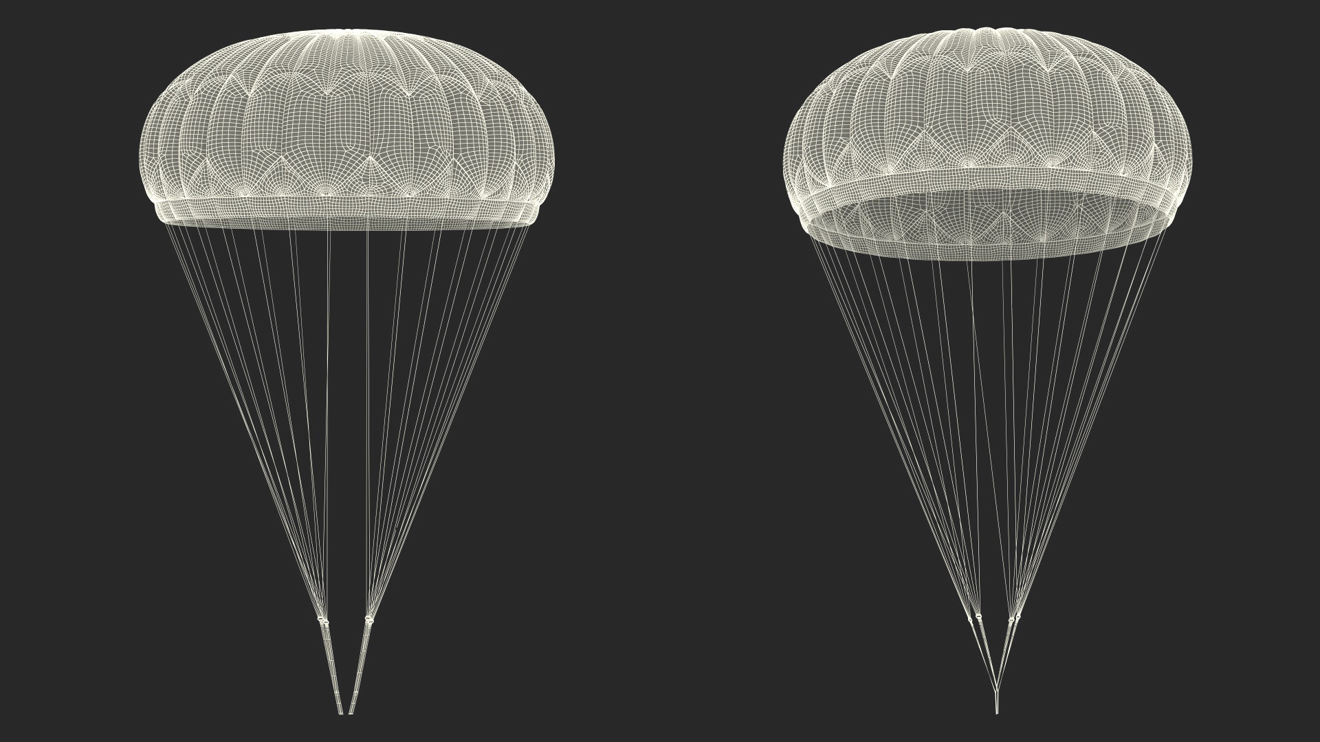 Dome Gray Parachute 3D model