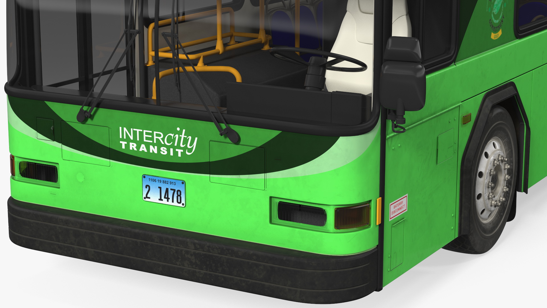 Gillig Low Floor Hybrid Bus Intercity Green Simple Interior 3D model