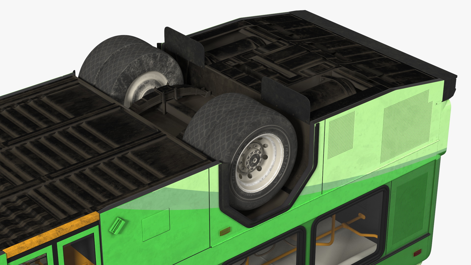 Gillig Low Floor Hybrid Bus Intercity Green Simple Interior 3D model