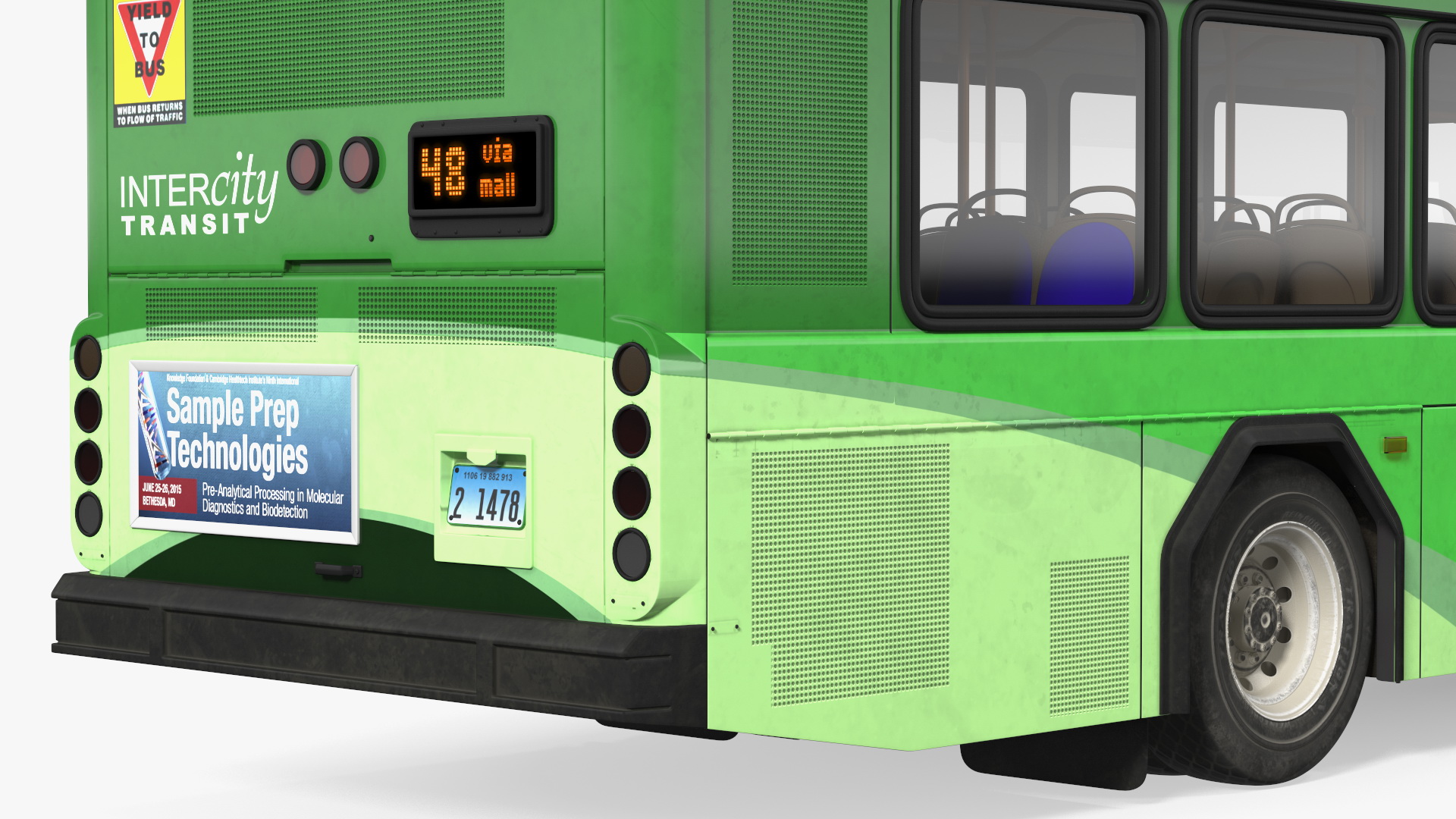 Gillig Low Floor Hybrid Bus Intercity Green Simple Interior 3D model