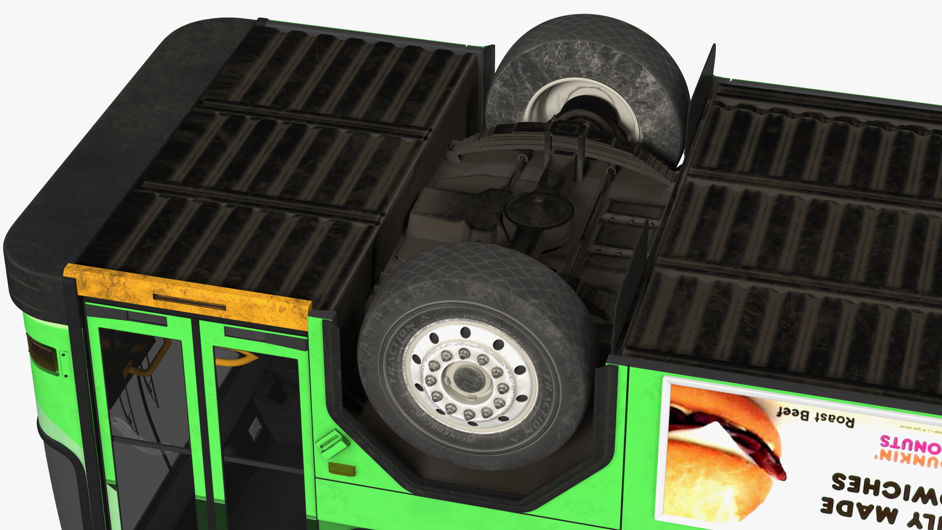 Gillig Low Floor Hybrid Bus Intercity Green Simple Interior 3D model