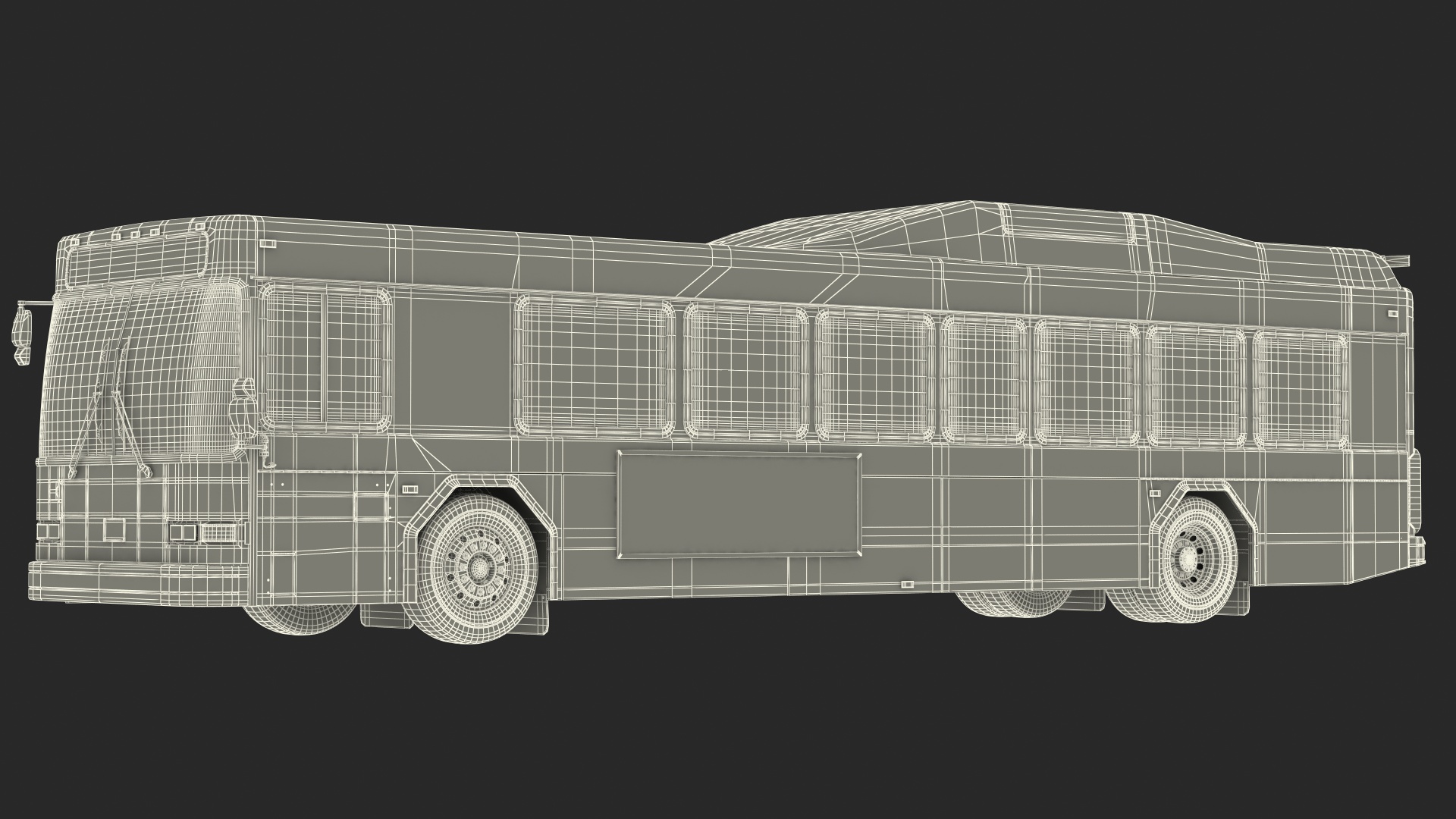 Gillig Low Floor Hybrid Bus Intercity Green Simple Interior 3D model