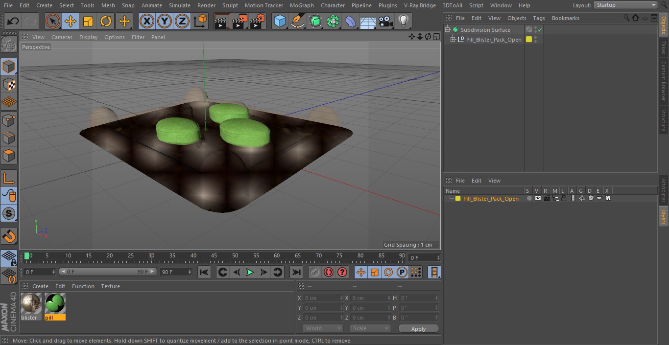 Pill Blister Pack Open 3D