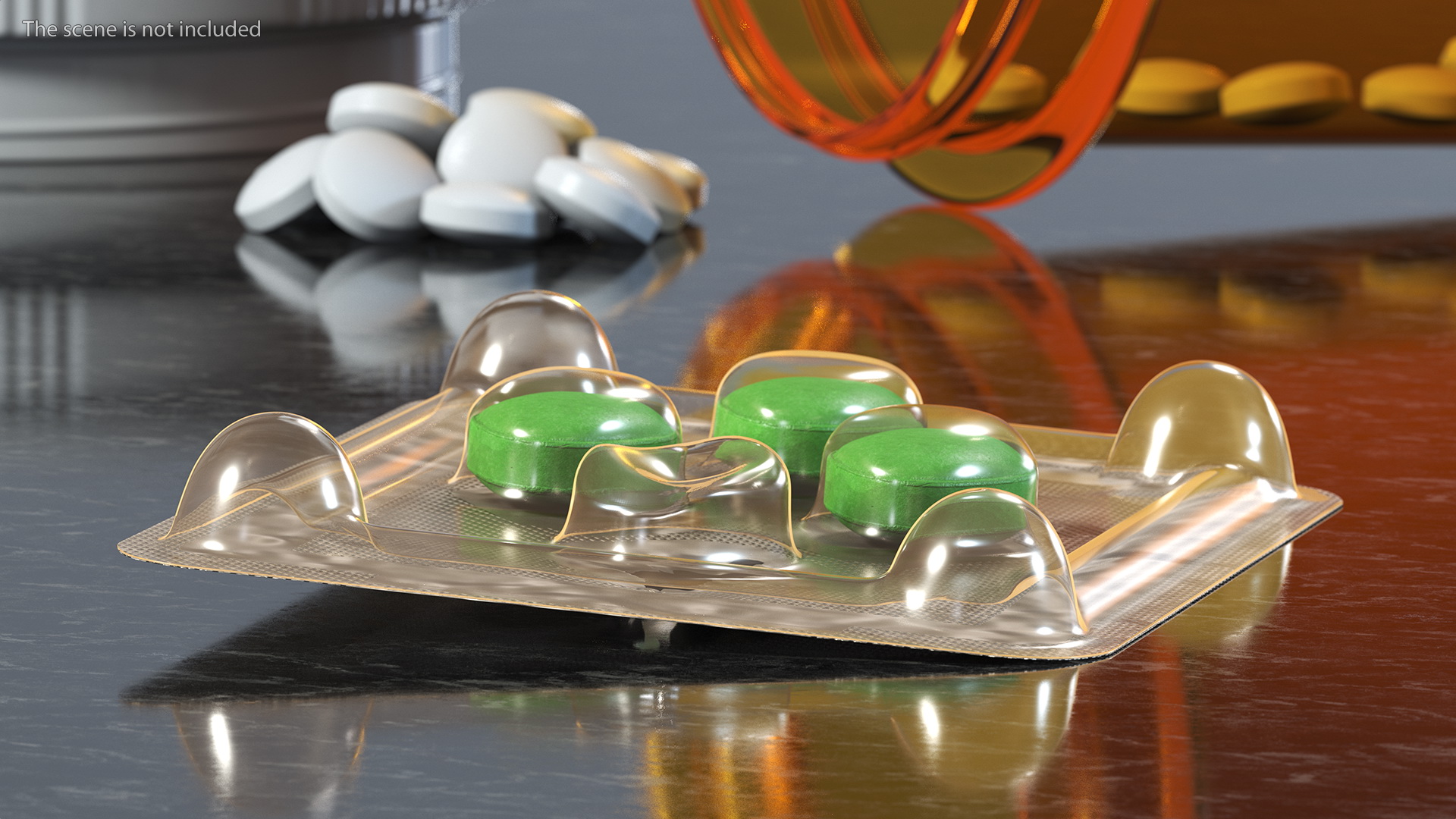 Pill Blister Pack Open 3D