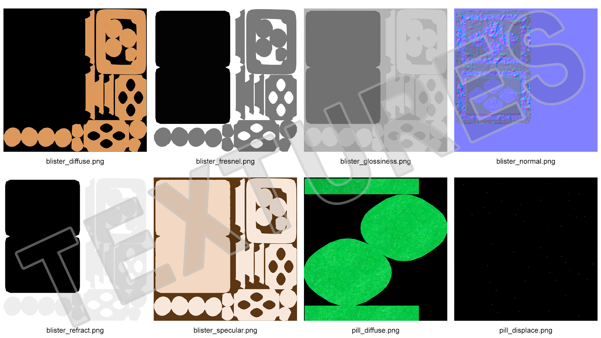 Pill Blister Pack Open 3D