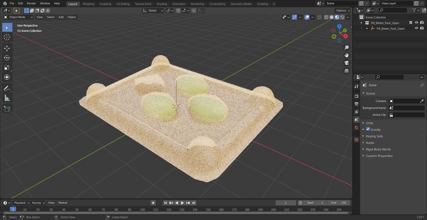 Pill Blister Pack Open 3D