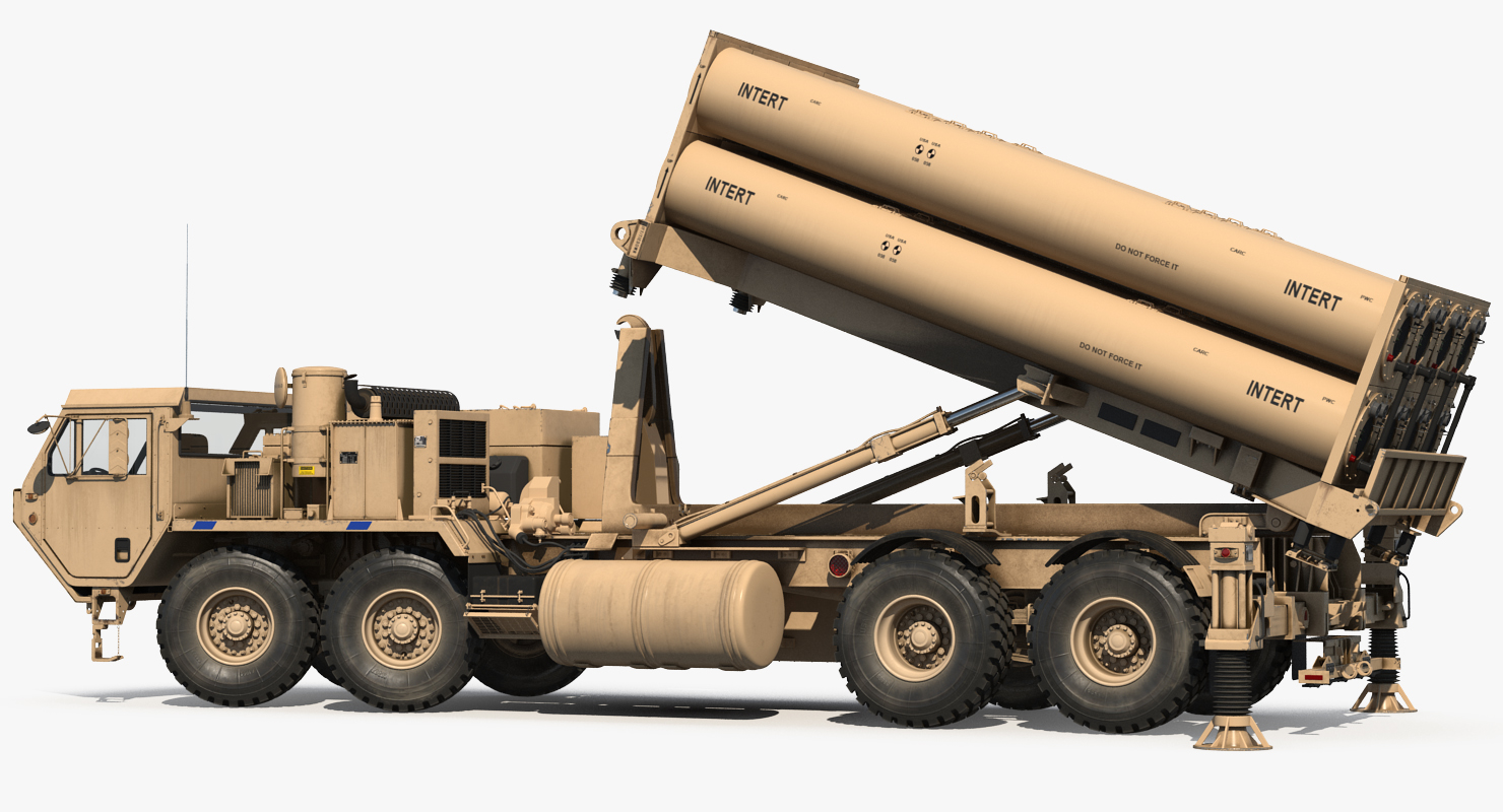 US Mobile Anti Ballistic Missile System THAAD Rigged 3D