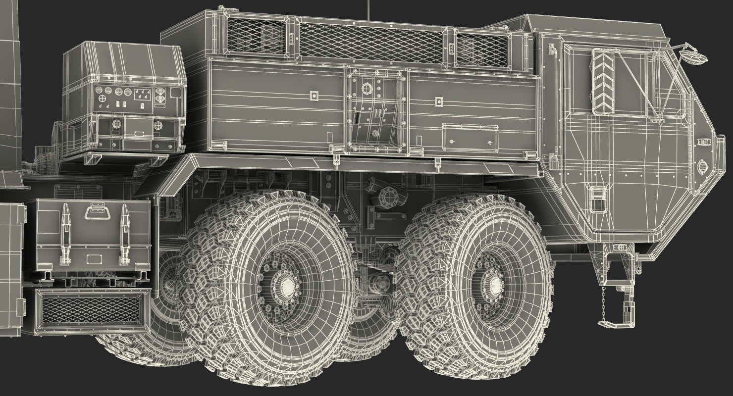 US Mobile Anti Ballistic Missile System THAAD Rigged 3D