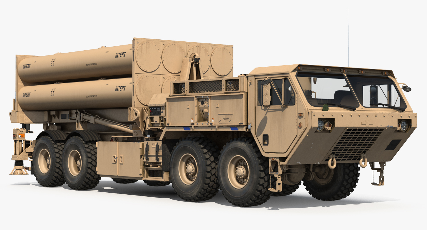 US Mobile Anti Ballistic Missile System THAAD Rigged 3D