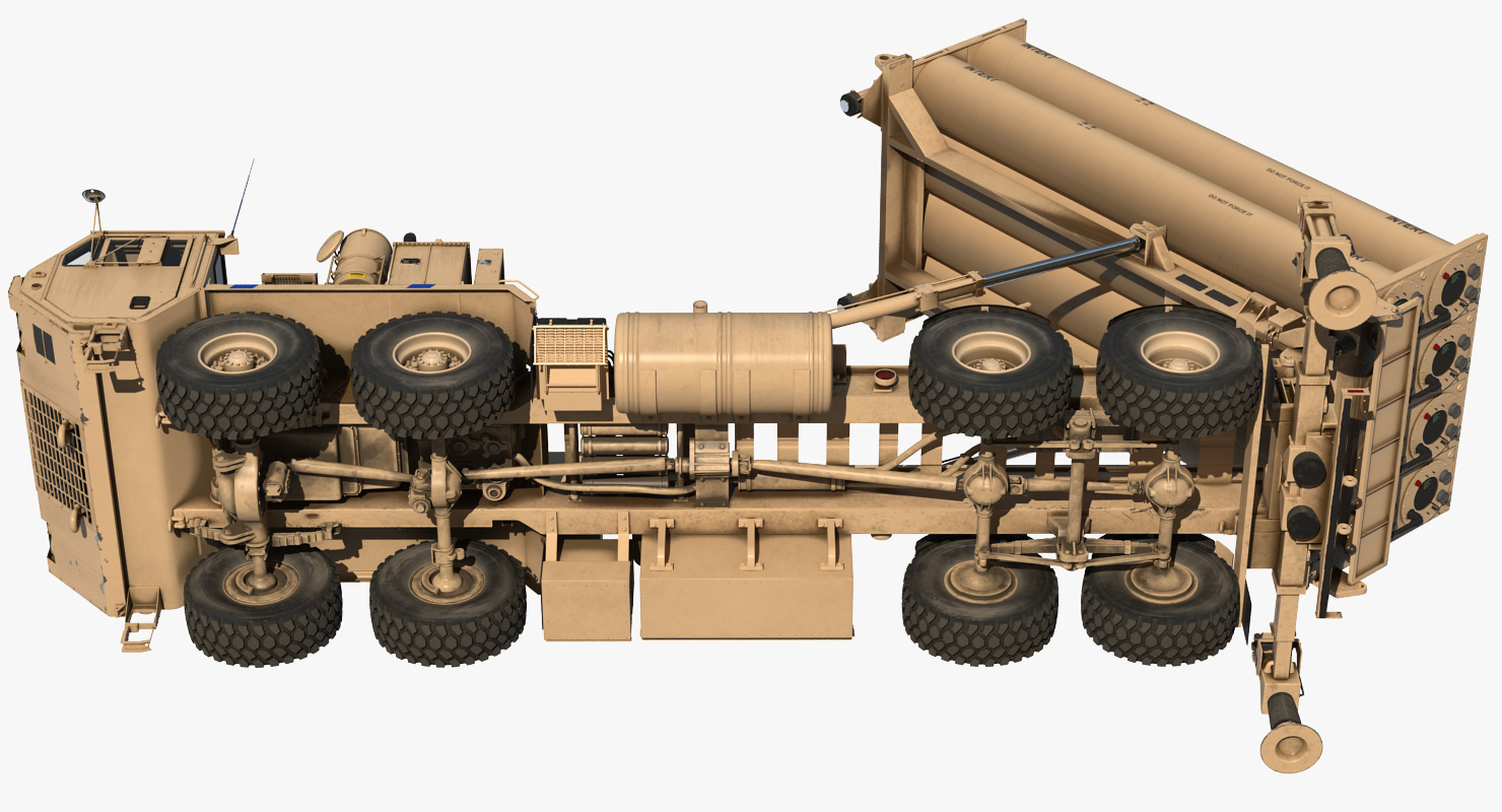 US Mobile Anti Ballistic Missile System THAAD Rigged 3D
