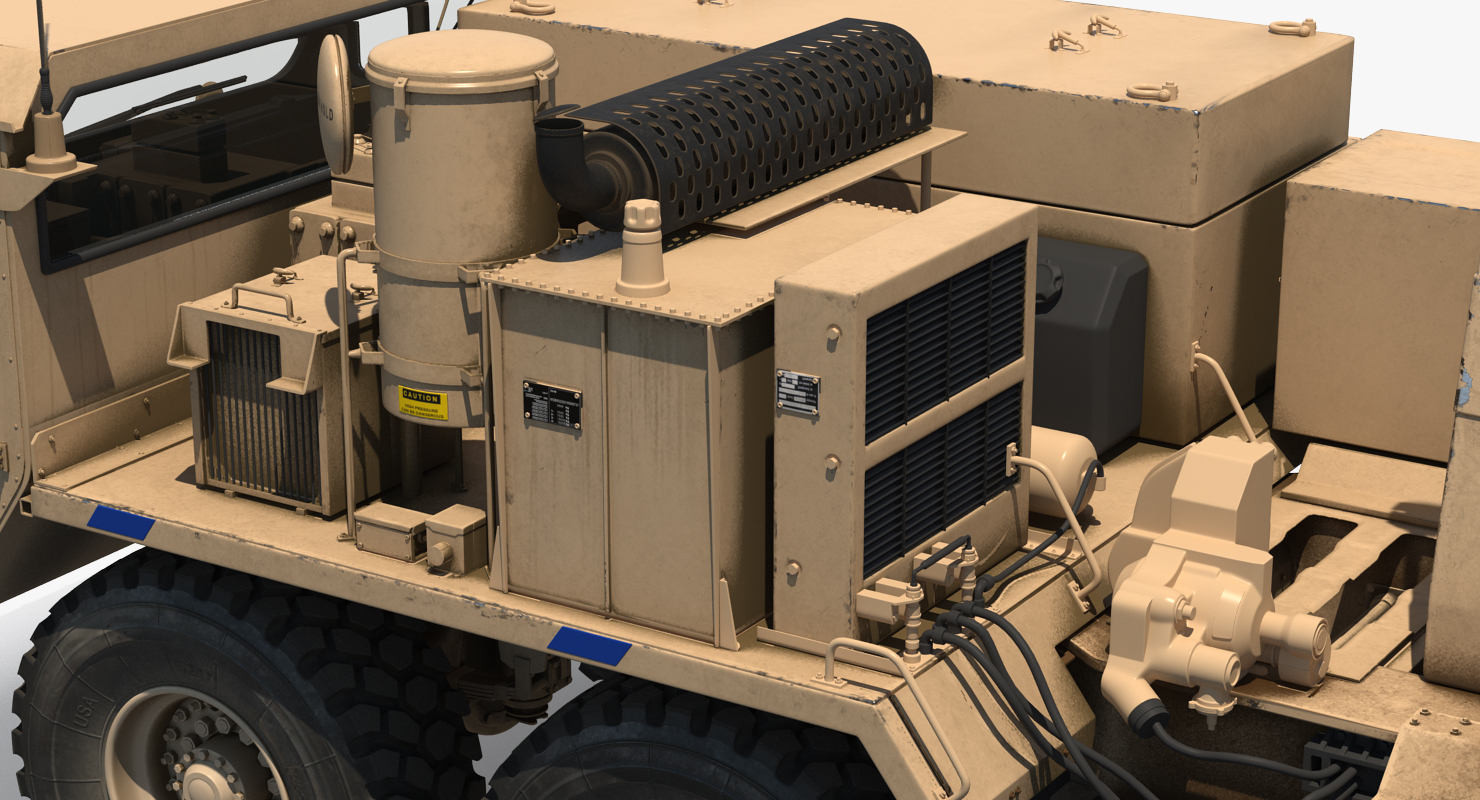 US Mobile Anti Ballistic Missile System THAAD Rigged 3D
