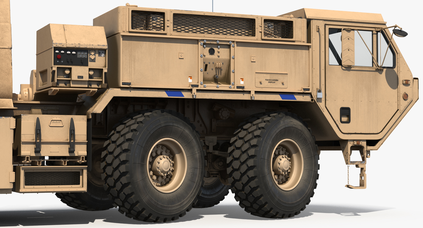 US Mobile Anti Ballistic Missile System THAAD Rigged 3D