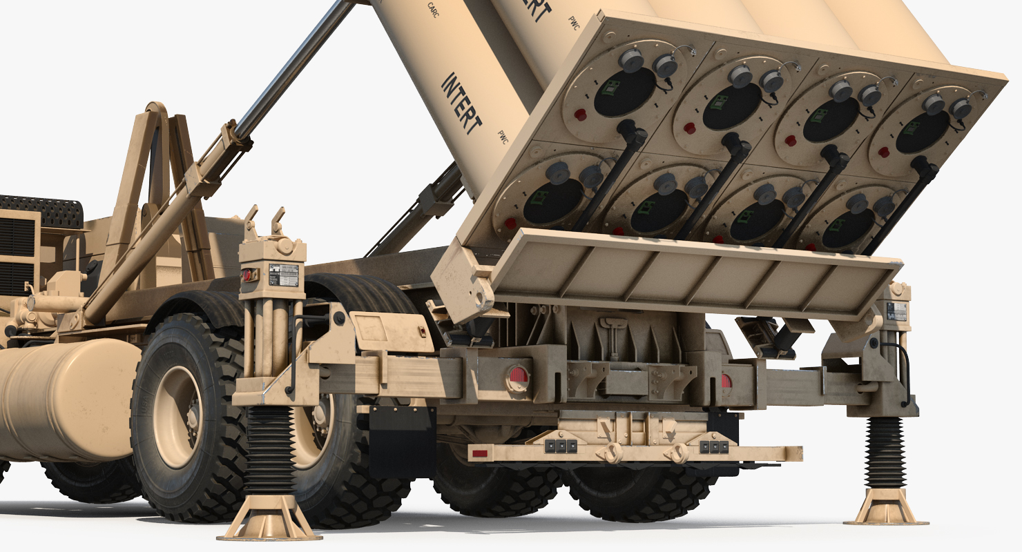 US Mobile Anti Ballistic Missile System THAAD Rigged 3D