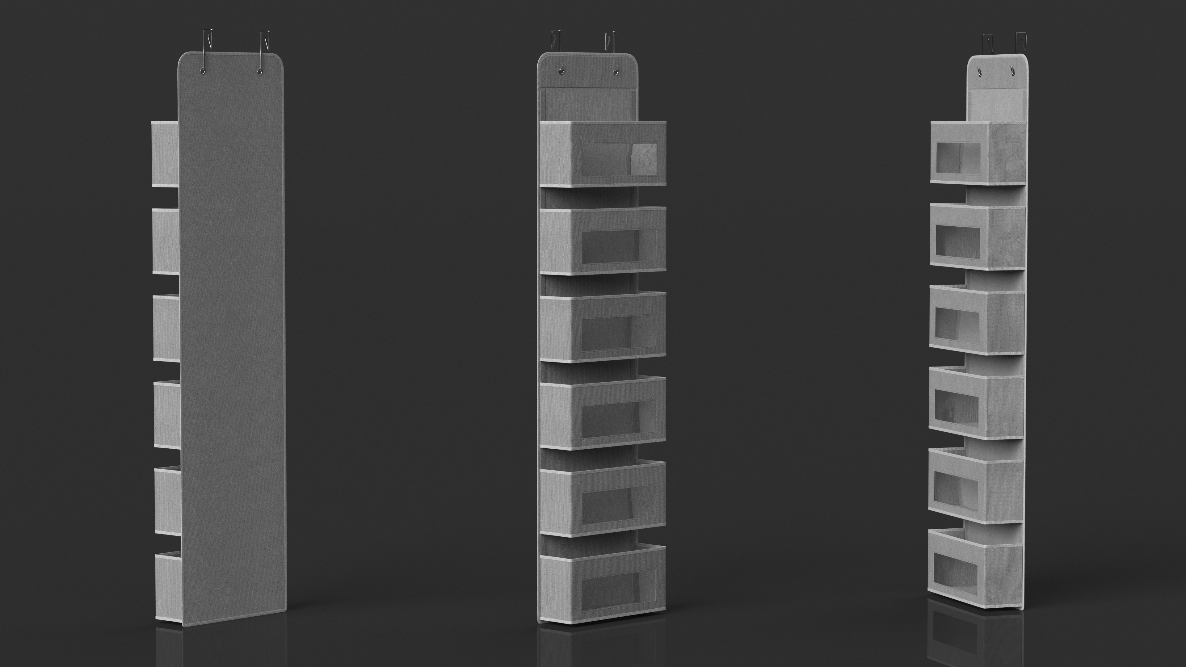 Wall Mount Pocket Organizer Gray 3D
