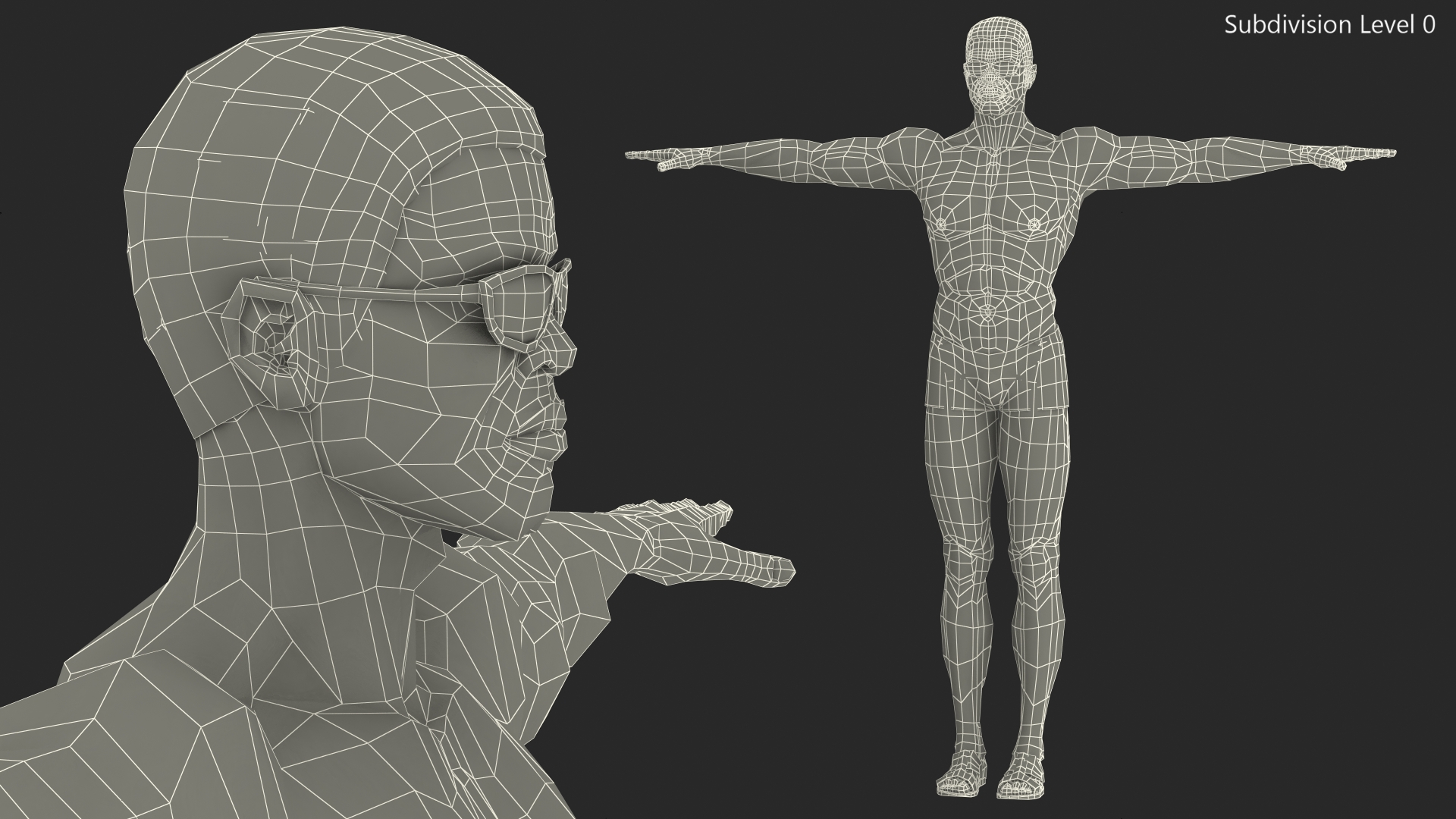 Light Skin Black Man in Swimwear T Pose 3D model