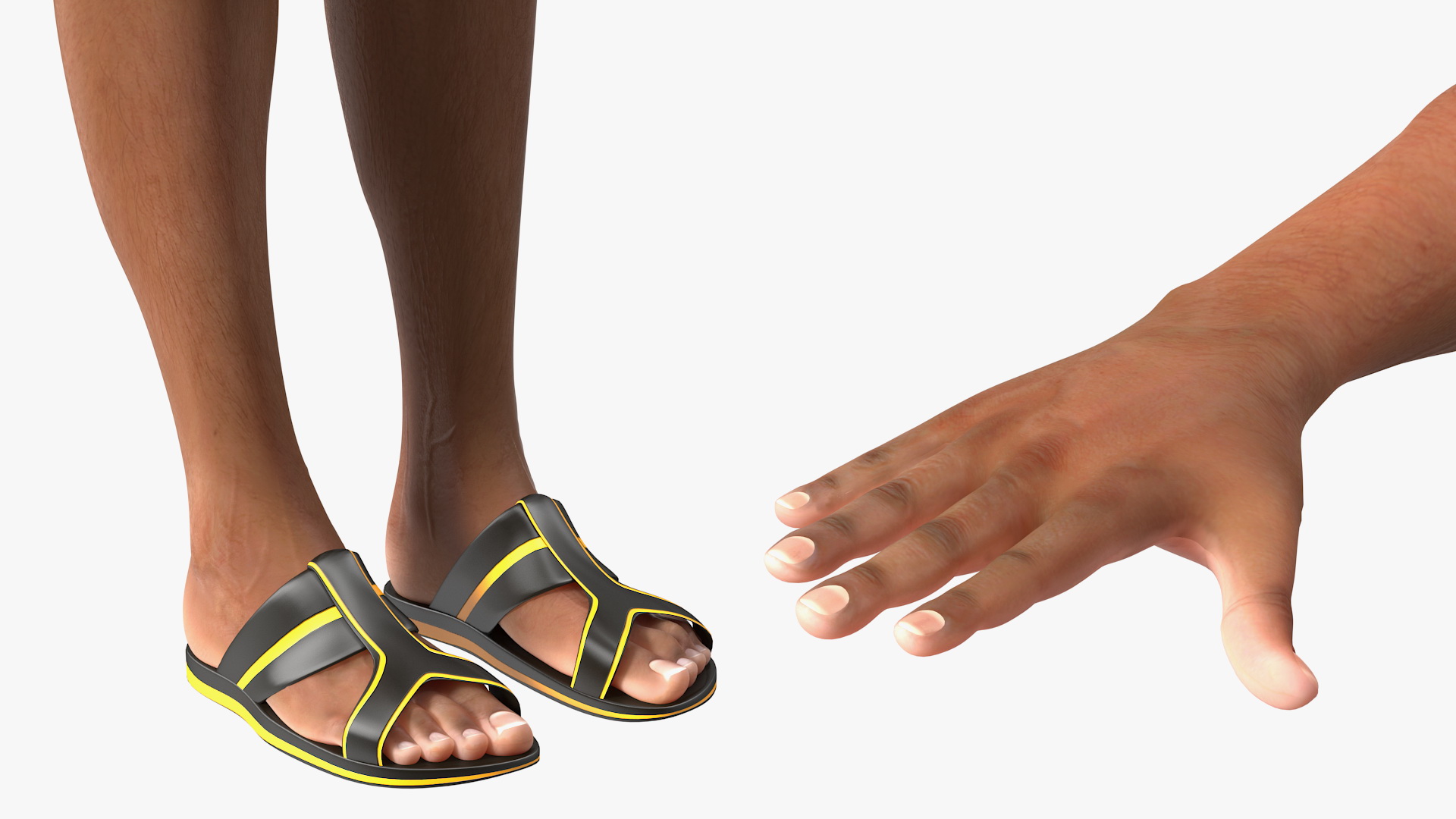 Light Skin Black Man in Swimwear T Pose 3D model