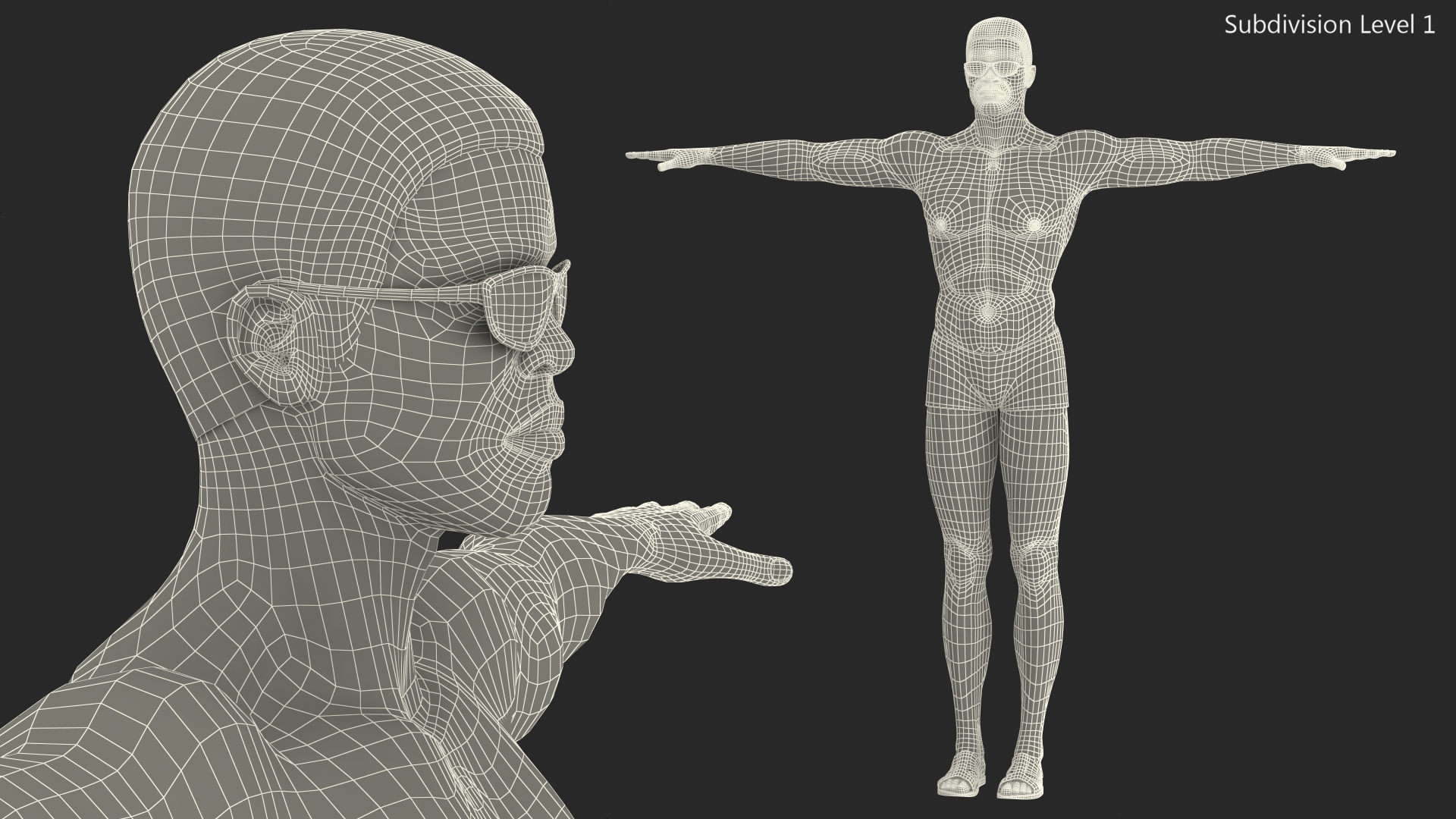 Light Skin Black Man in Swimwear T Pose 3D model