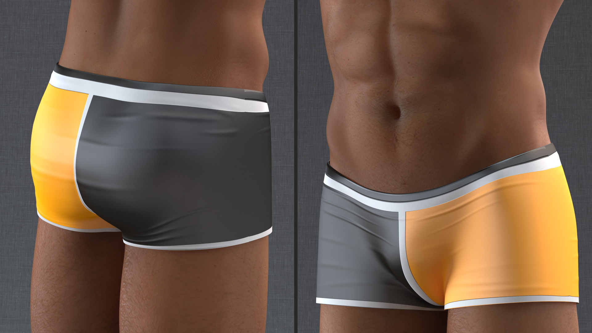 Light Skin Black Man in Swimwear T Pose 3D model