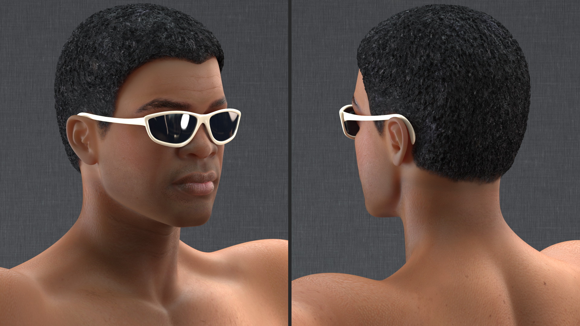 Light Skin Black Man in Swimwear T Pose 3D model