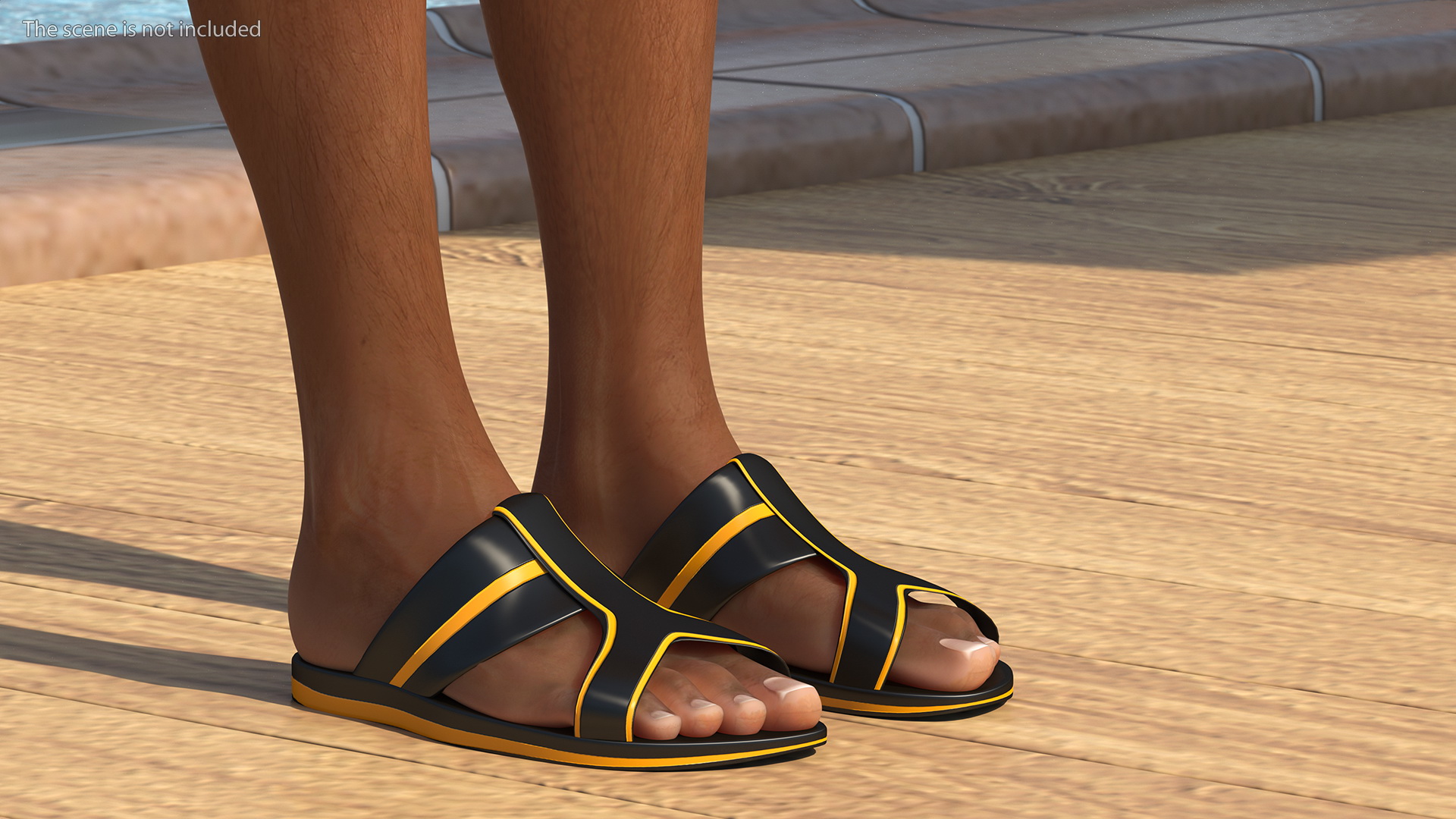 Light Skin Black Man in Swimwear T Pose 3D model