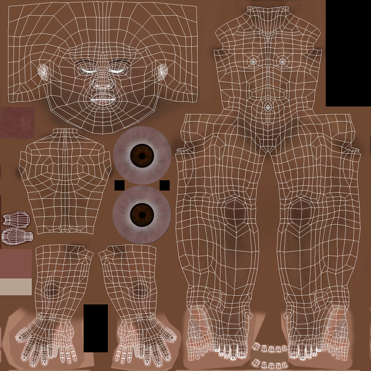 Light Skin Black Man in Swimwear T Pose 3D model