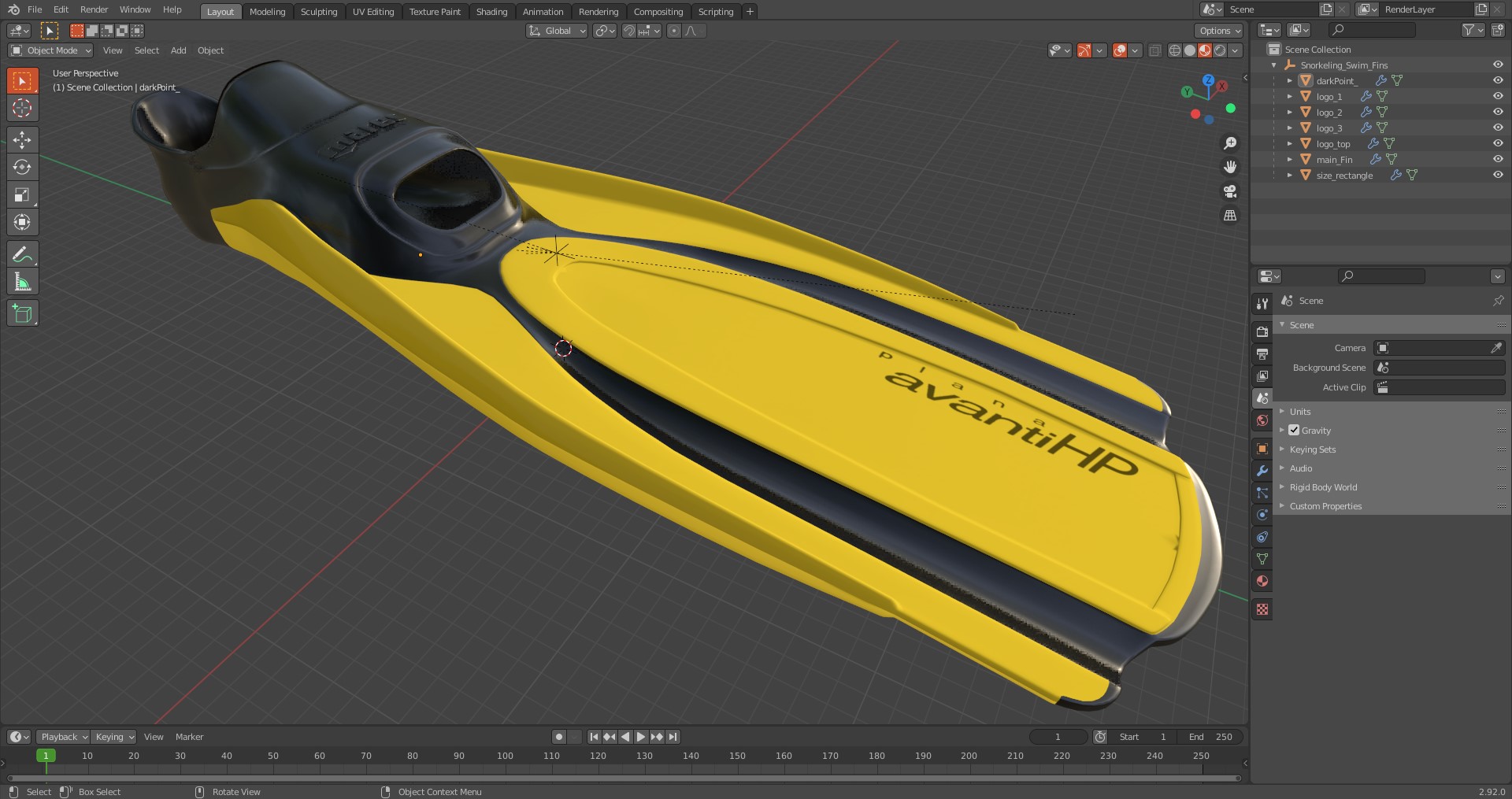3D model Snorkeling Swim Fins