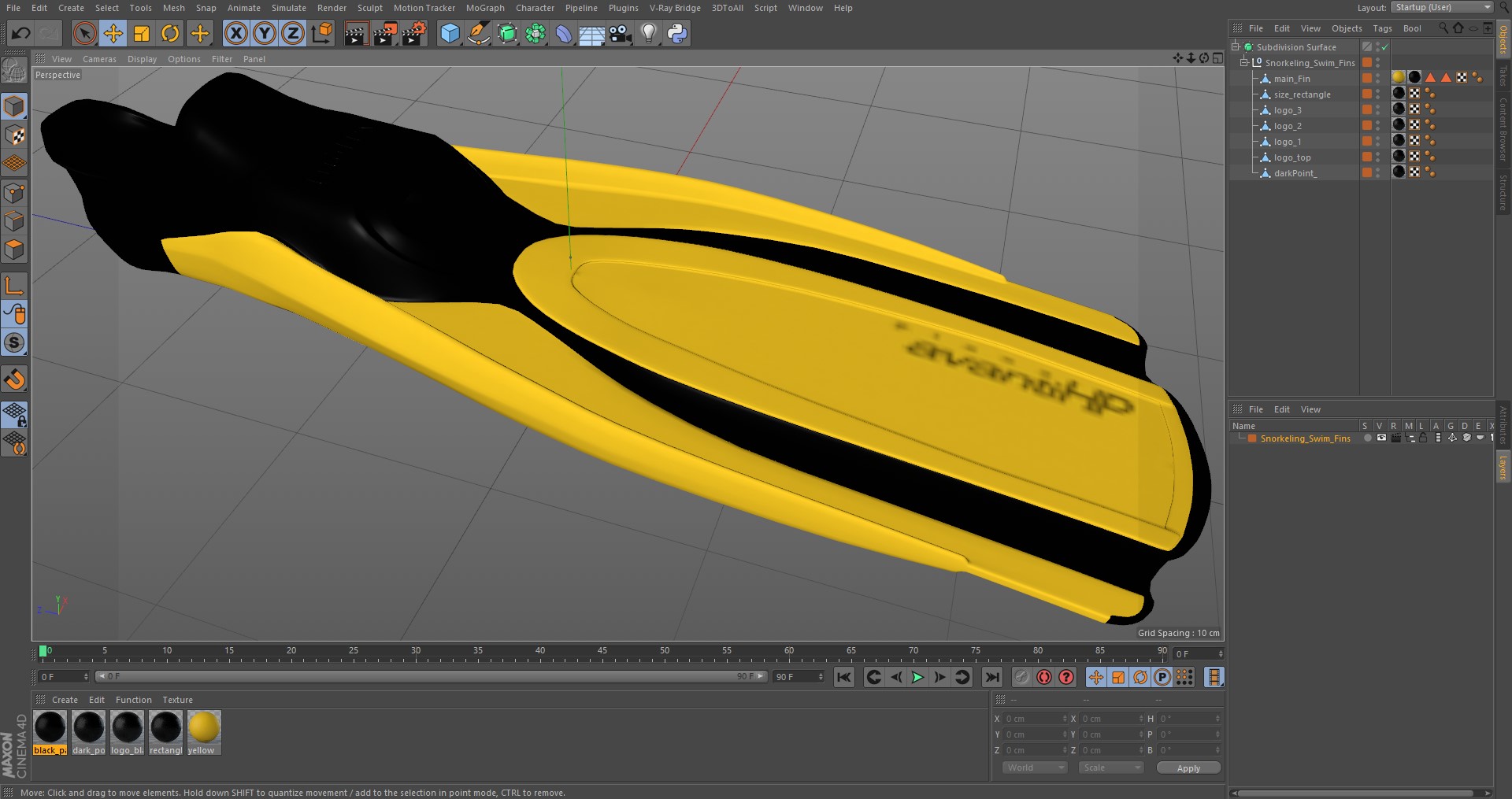 3D model Snorkeling Swim Fins