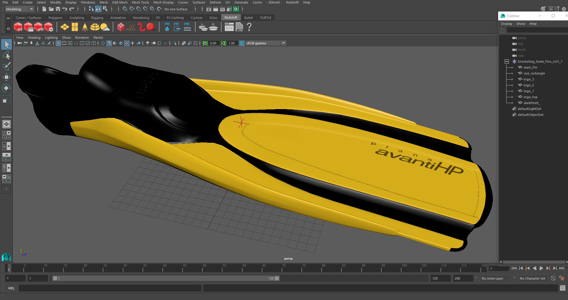 3D model Snorkeling Swim Fins