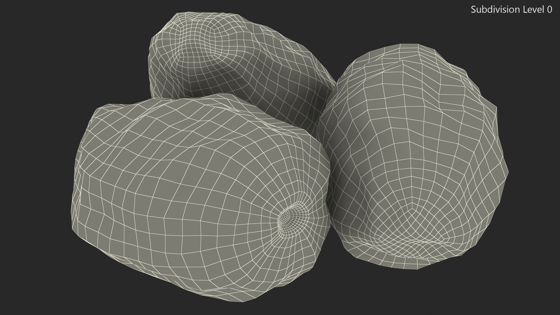 3D model Dried Date Fruit Set