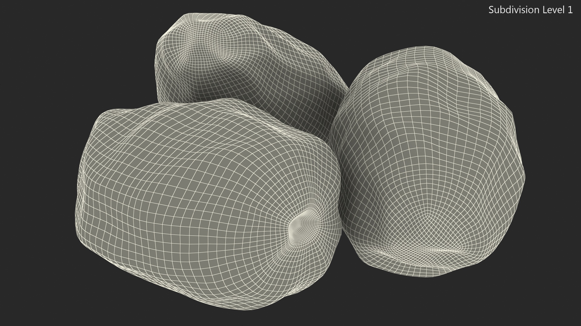 3D model Dried Date Fruit Set