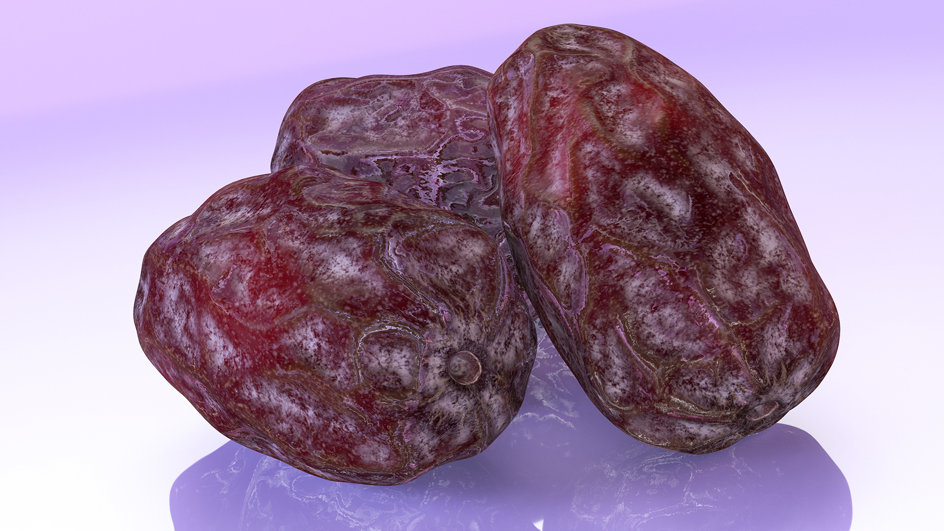 3D model Dried Date Fruit Set