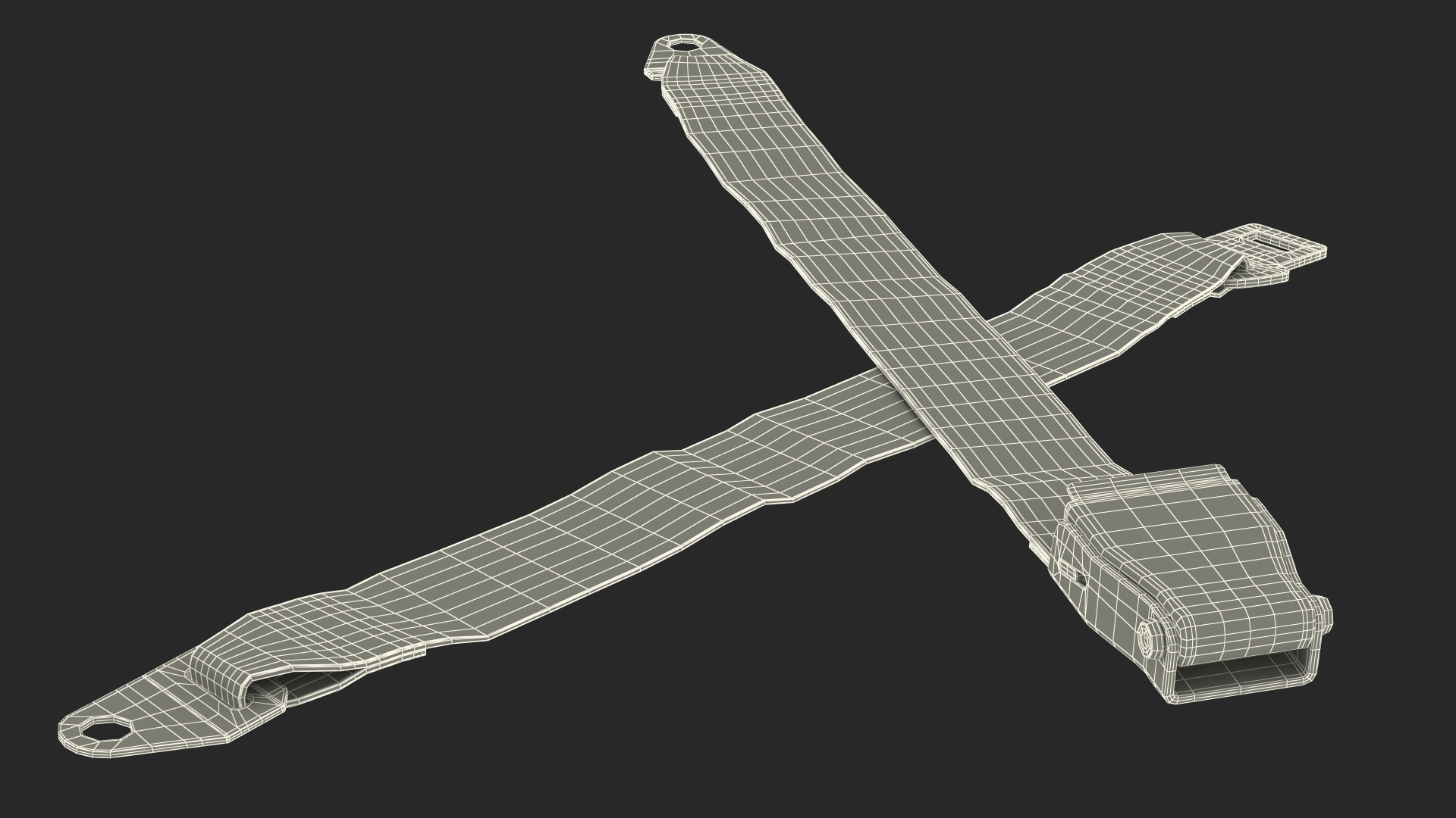 Airplane Seat Belt Type A Extender Grey 3D model