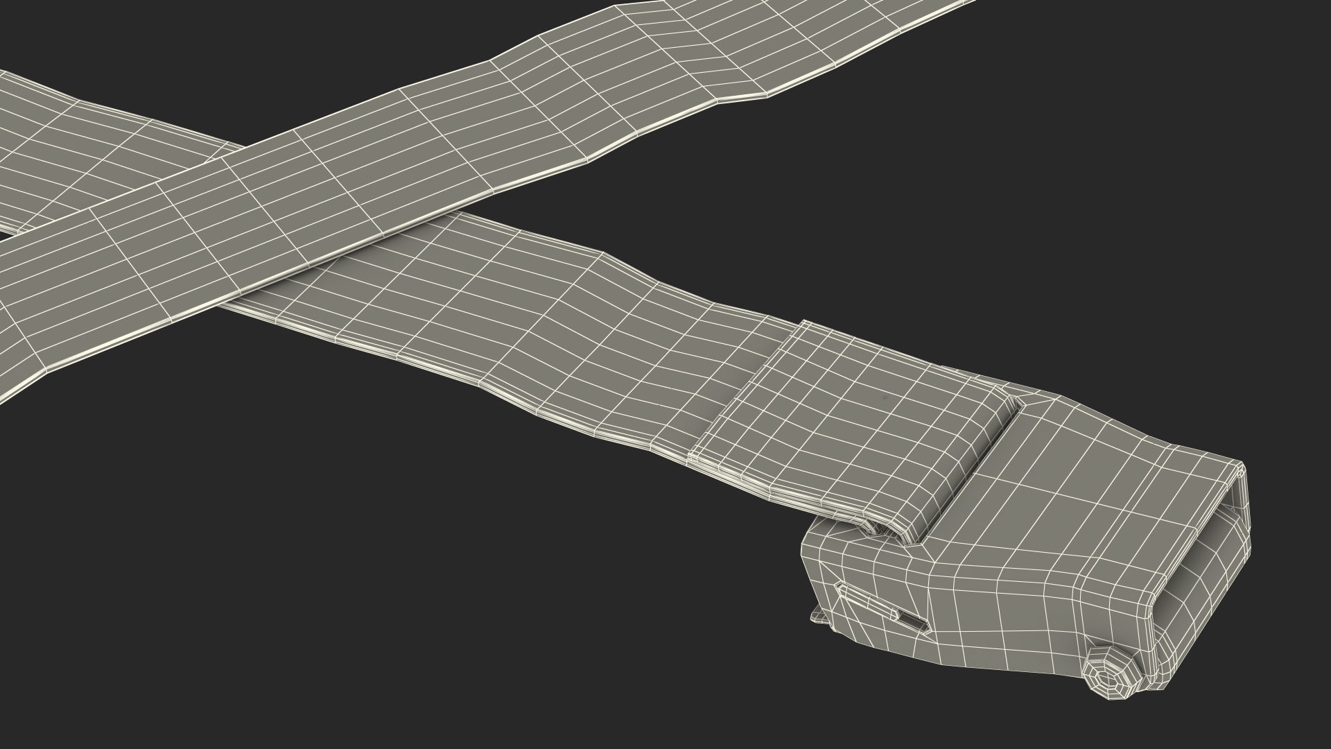 Airplane Seat Belt Type A Extender Grey 3D model