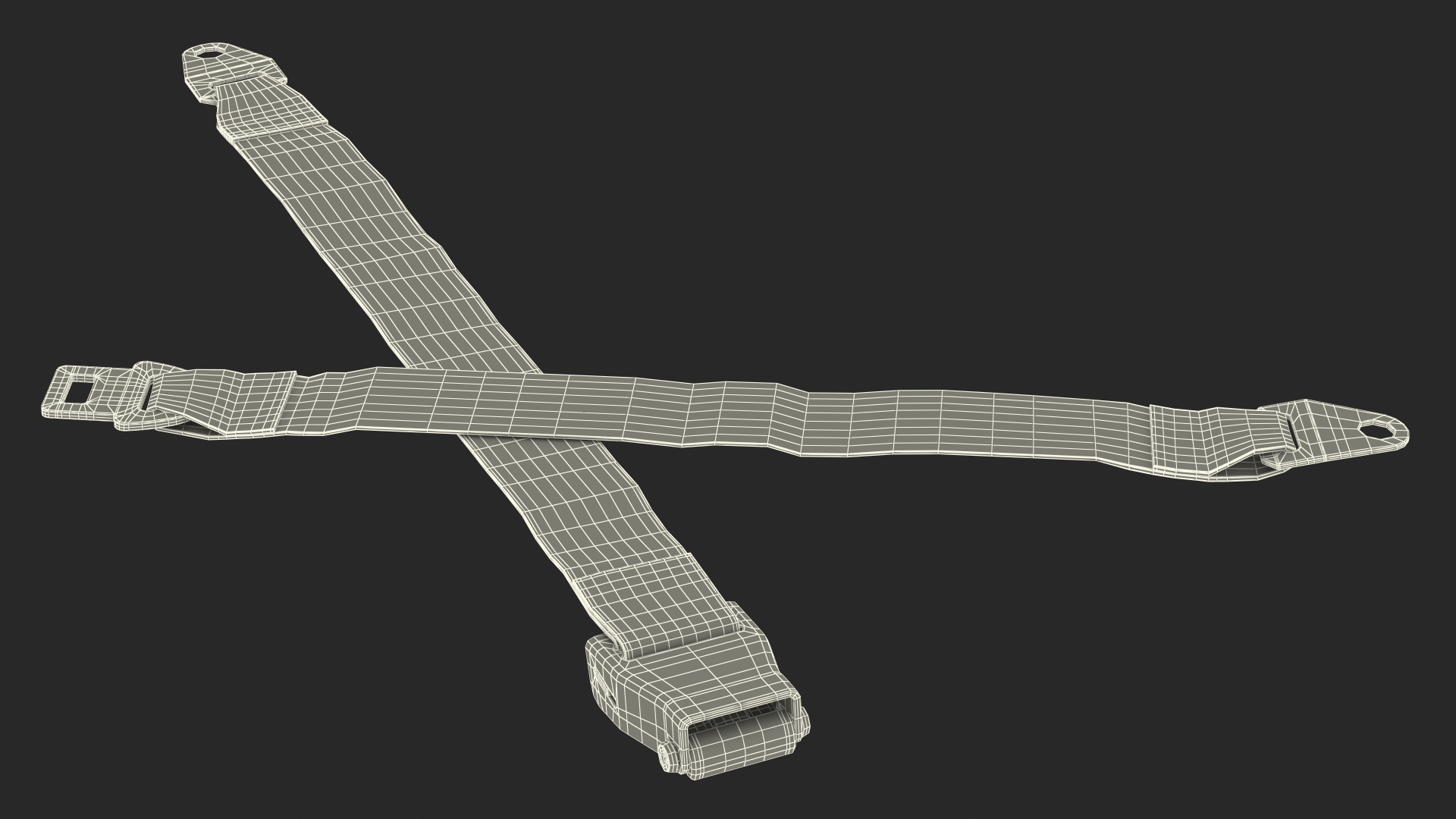 Airplane Seat Belt Type A Extender Grey 3D model