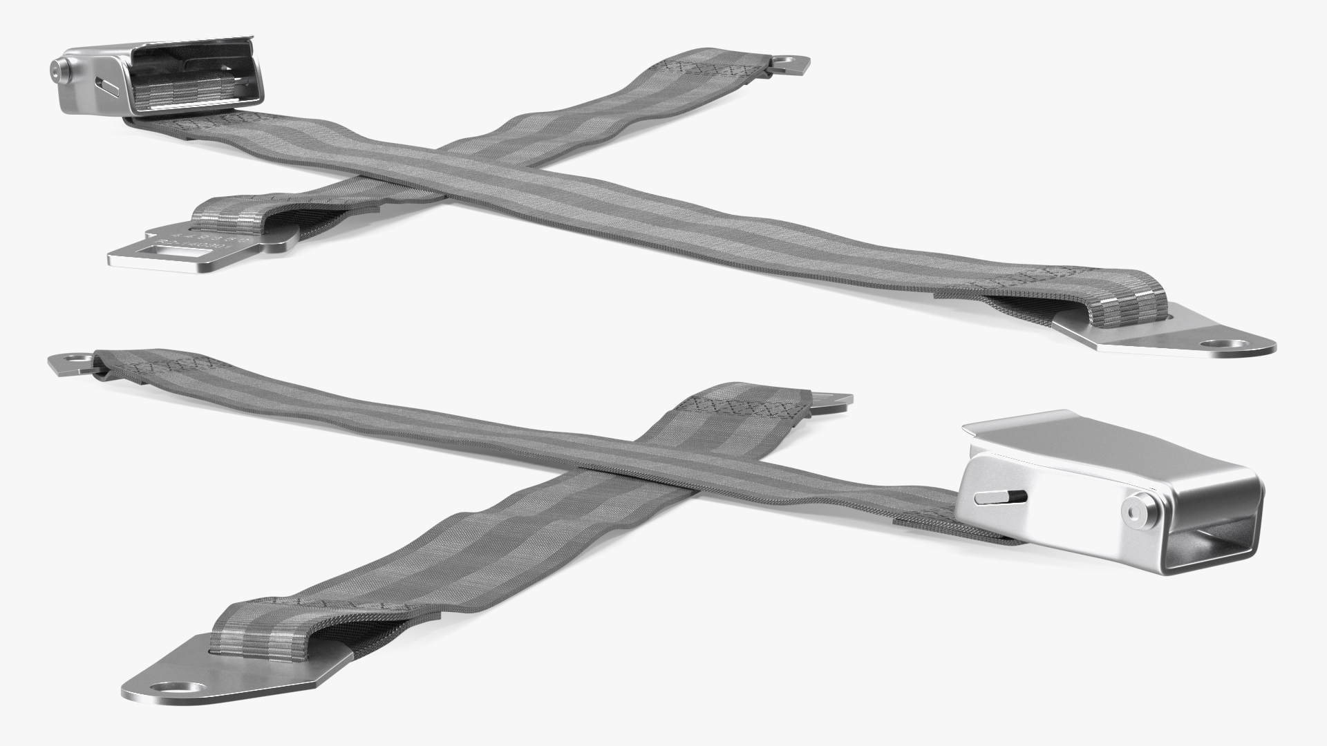 Airplane Seat Belt Type A Extender Grey 3D model