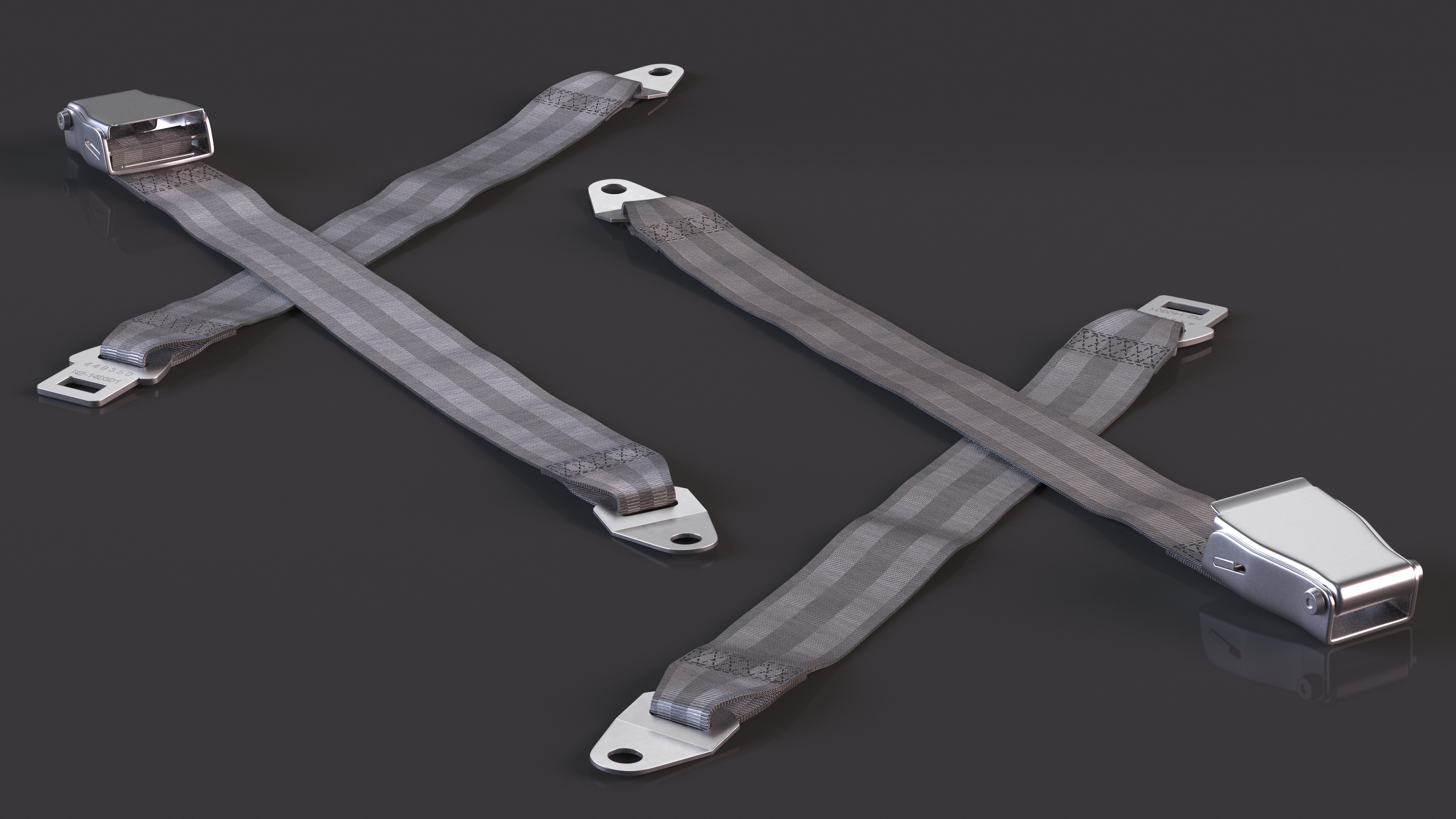 Airplane Seat Belt Type A Extender Grey 3D model