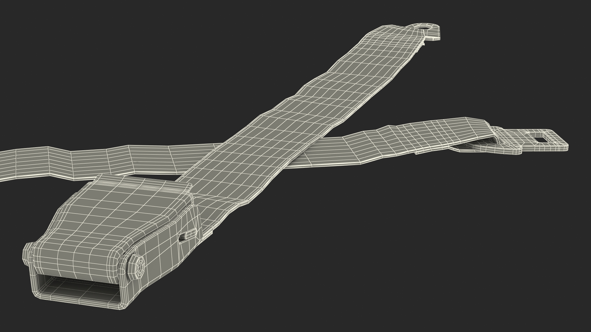 Airplane Seat Belt Type A Extender Grey 3D model