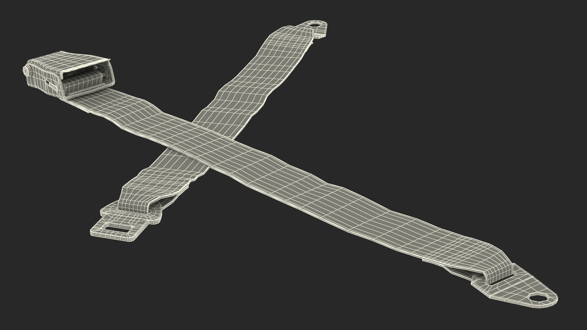 Airplane Seat Belt Type A Extender Grey 3D model