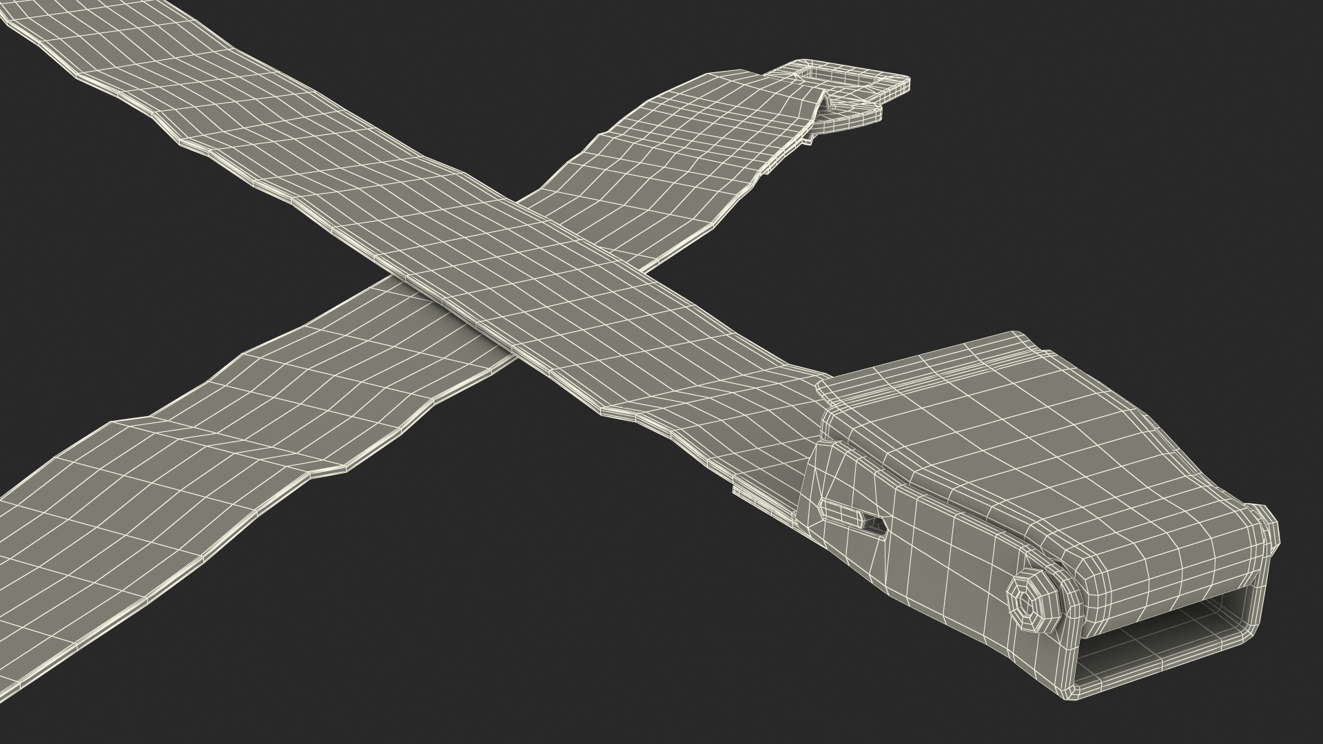 Airplane Seat Belt Type A Extender Grey 3D model