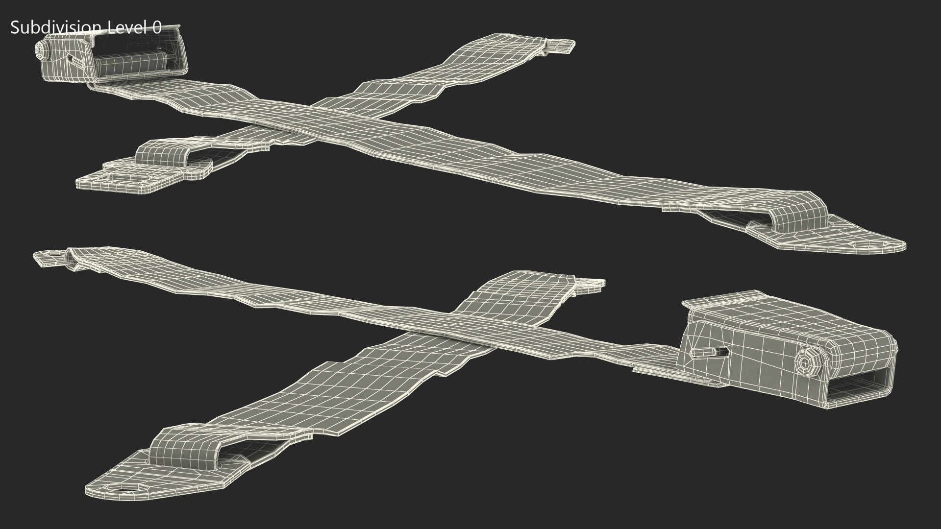 Airplane Seat Belt Type A Extender Grey 3D model